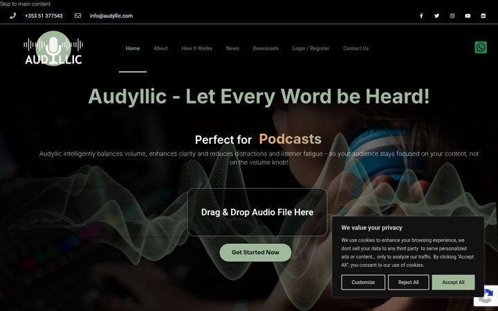 Screenshot of audyllic.com