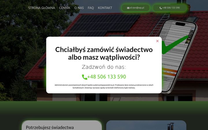 Snimka zaslona za audytdoczystegopowietrza.pl