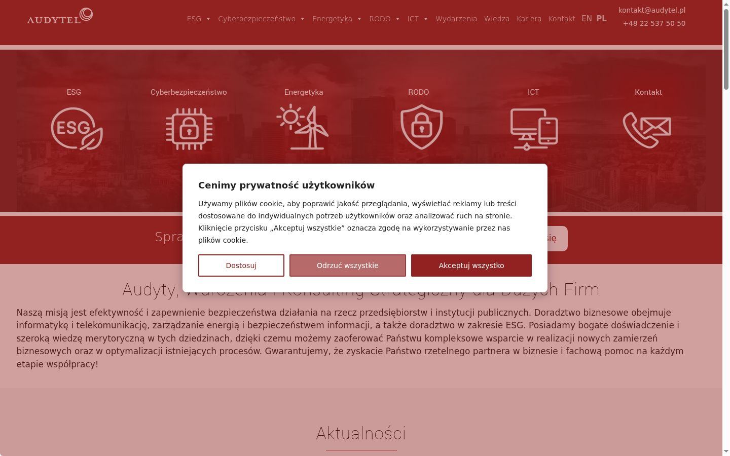 Snimka zaslona bannera za privolu prikazanog prije bilo kakve interakcije