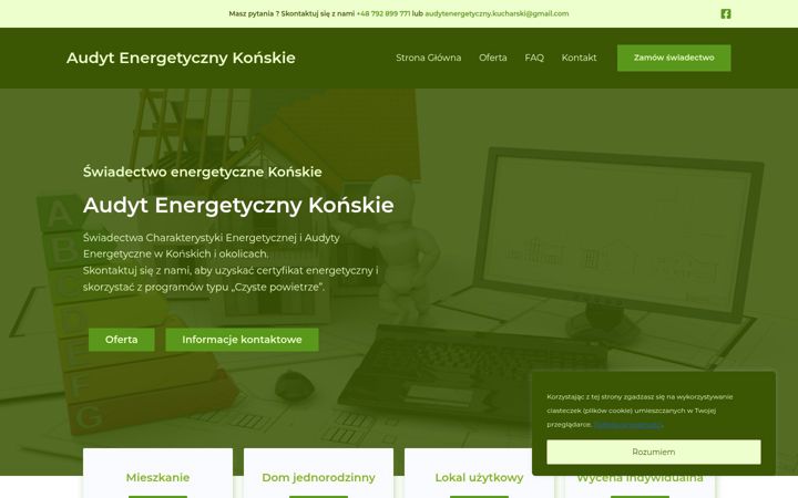 Snimka zaslona za audytenergetycznykonskie.pl