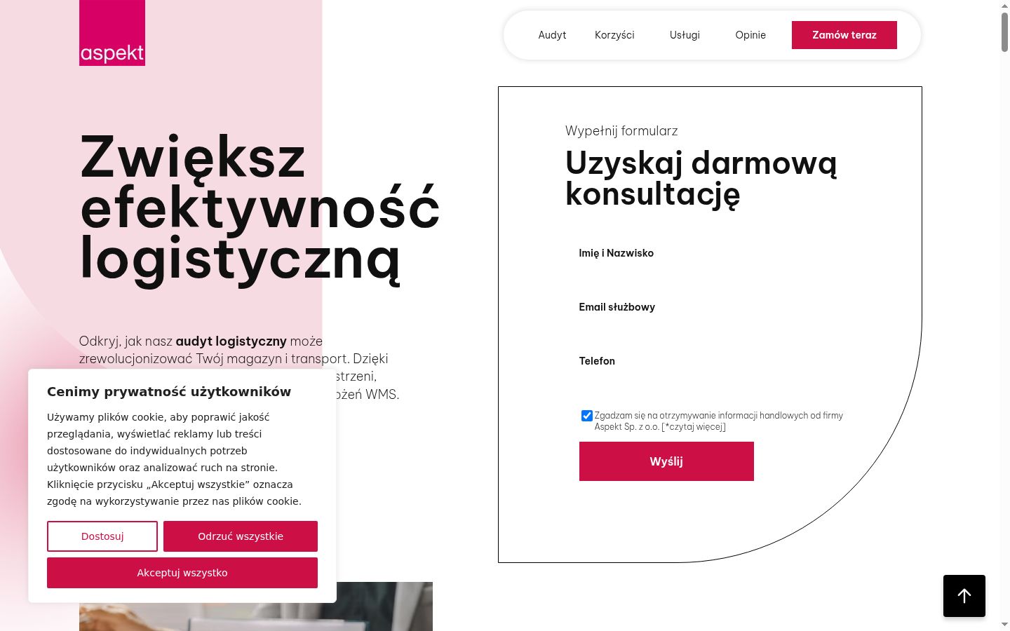 Snimka zaslona bannera za privolu prikazanog prije bilo kakve interakcije