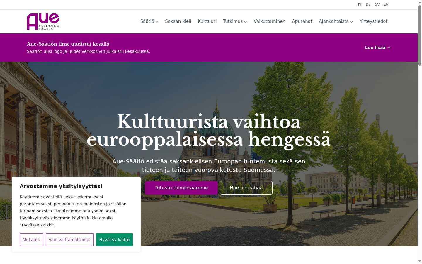 Képernyőkép a bármilyen interakció előtt megjelenő hozzájárulási bannerről