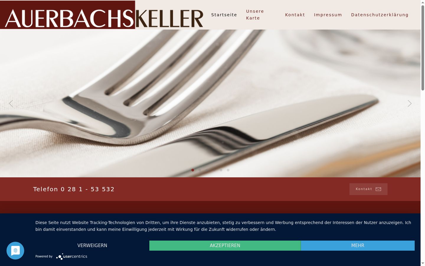Screenshot of the consent banner shown before any interaction