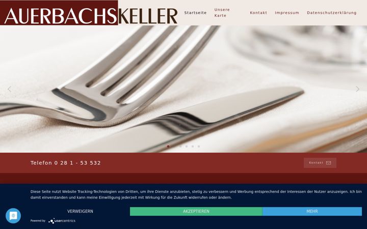 Screenshot of auerbachskeller-wesel.de