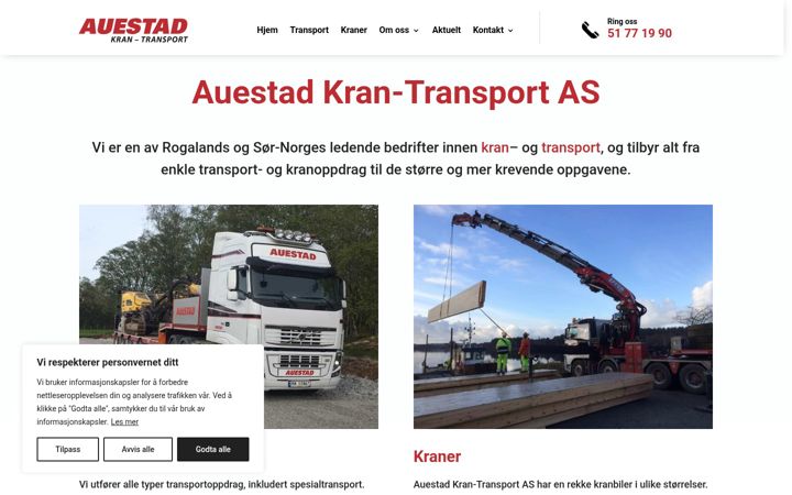 Skärmbild av auestad.as