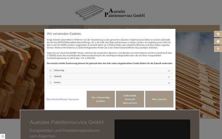 Skärmbild av auetaler-palettenservice.de