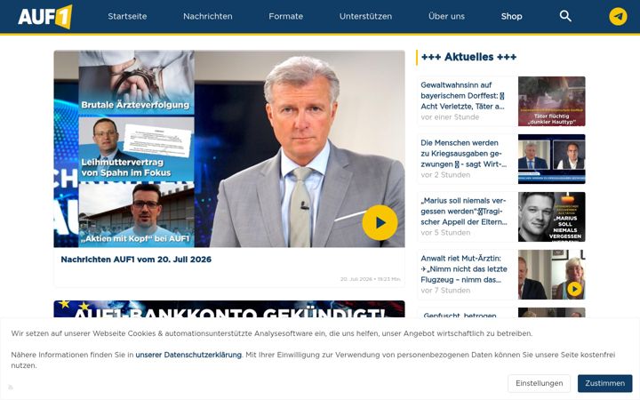 Screenshot of auf1.tv