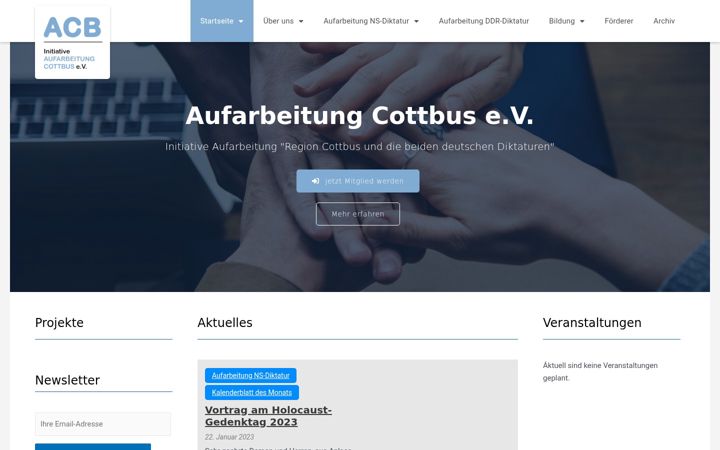 Ekraanipilt saidist aufarbeitung-cottbus.de