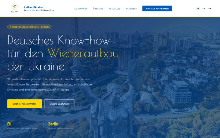 Screenshot of aufbau-ukraine.com