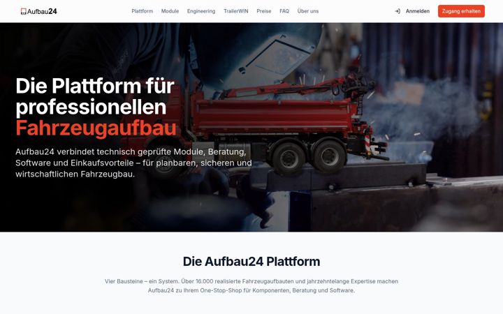 Screenshot of aufbau24.com