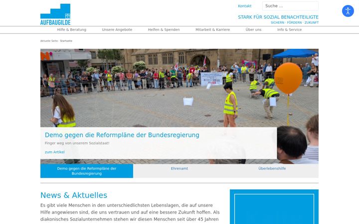 Screenshot of aufbaugilde.de