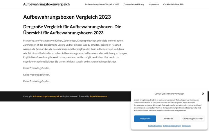 Screenshot of aufbewahrungsboxenvergleich.de