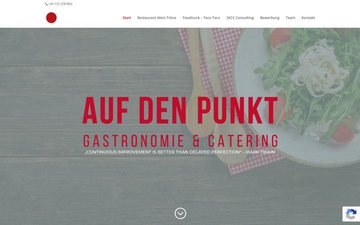 Screenshot of aufdenpunkt-gastronomie.de