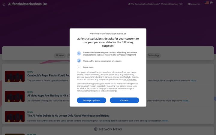 Screenshot ta' aufenthaltserlaubnis.de