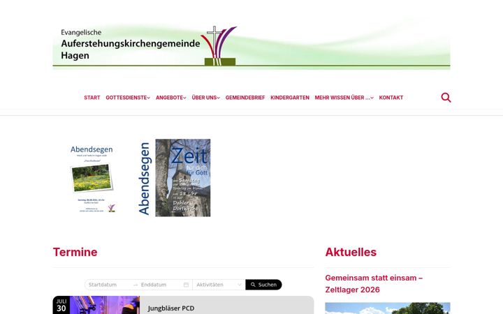 Screenshot of auferstehungsgemeinde-hagen.de
