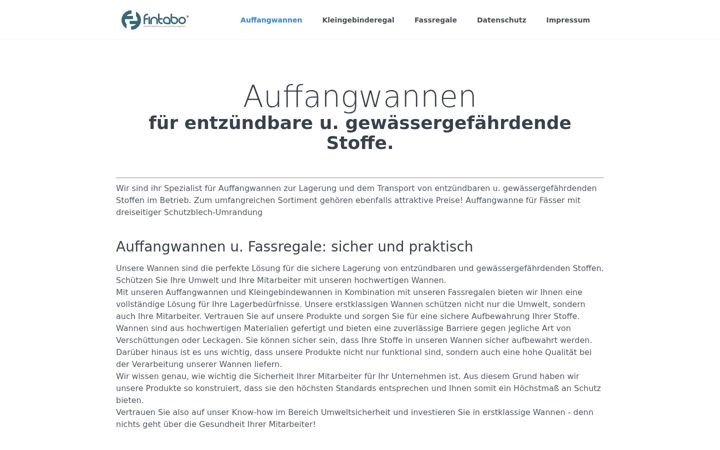 Screenshot ta' auffangwannen-online.de