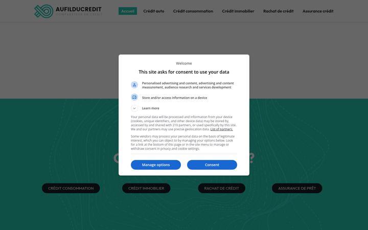 Screenshot of aufilducredit.fr