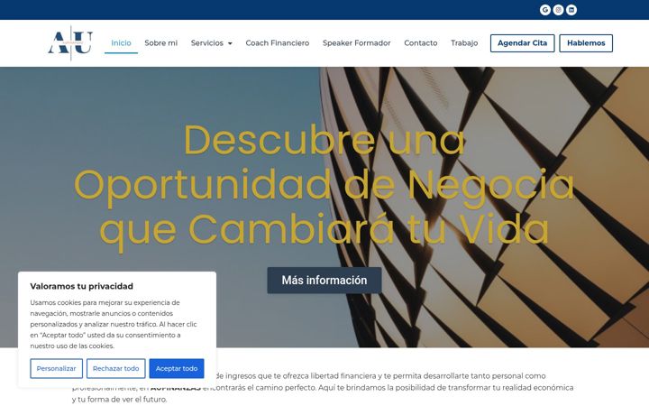 Screenshot of aufinanzas.com