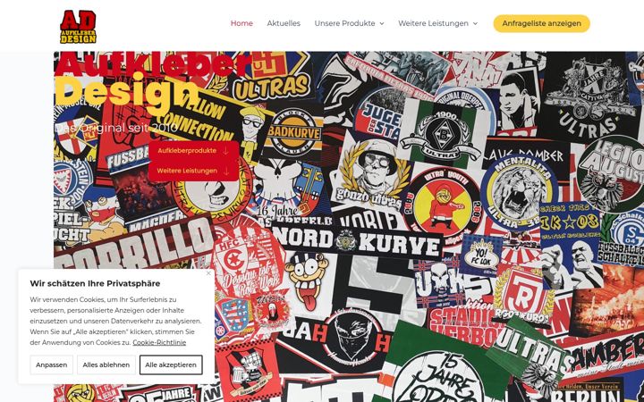 Skjámynd af aufkleber-design.org