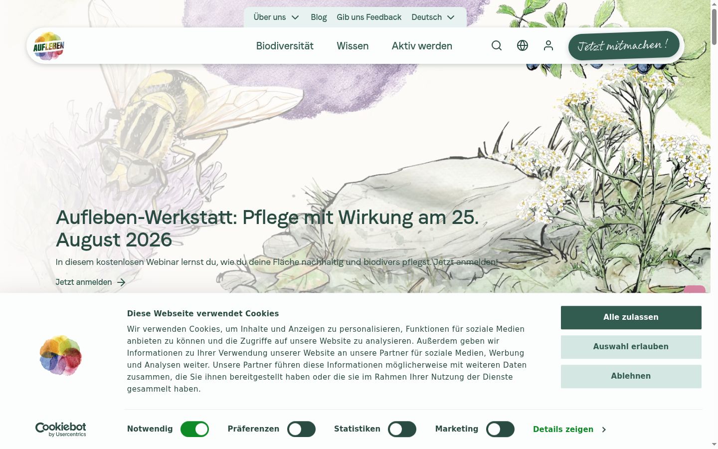 Screenshot tal-banner tal-kunsens muri qabel kwalunkwe interazzjoni