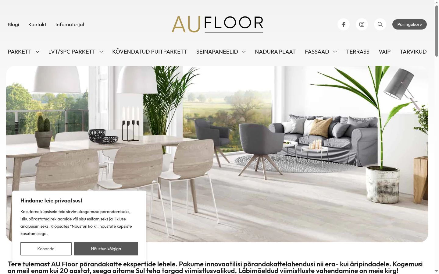 Screenshot of the consent banner shown before any interaction