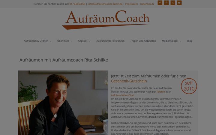 Screenshot of aufraeumcoach-berlin.de