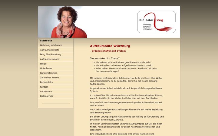 Snimka zaslona za aufraeumhilfe-wuerzburg.de