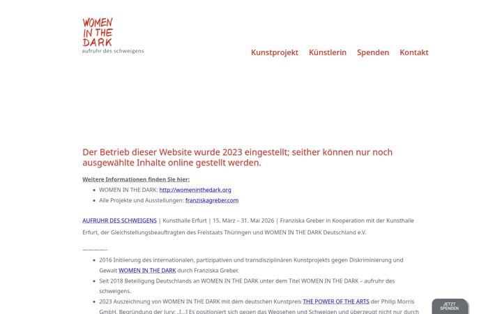 Screenshot of aufruhr-des-schweigens.org