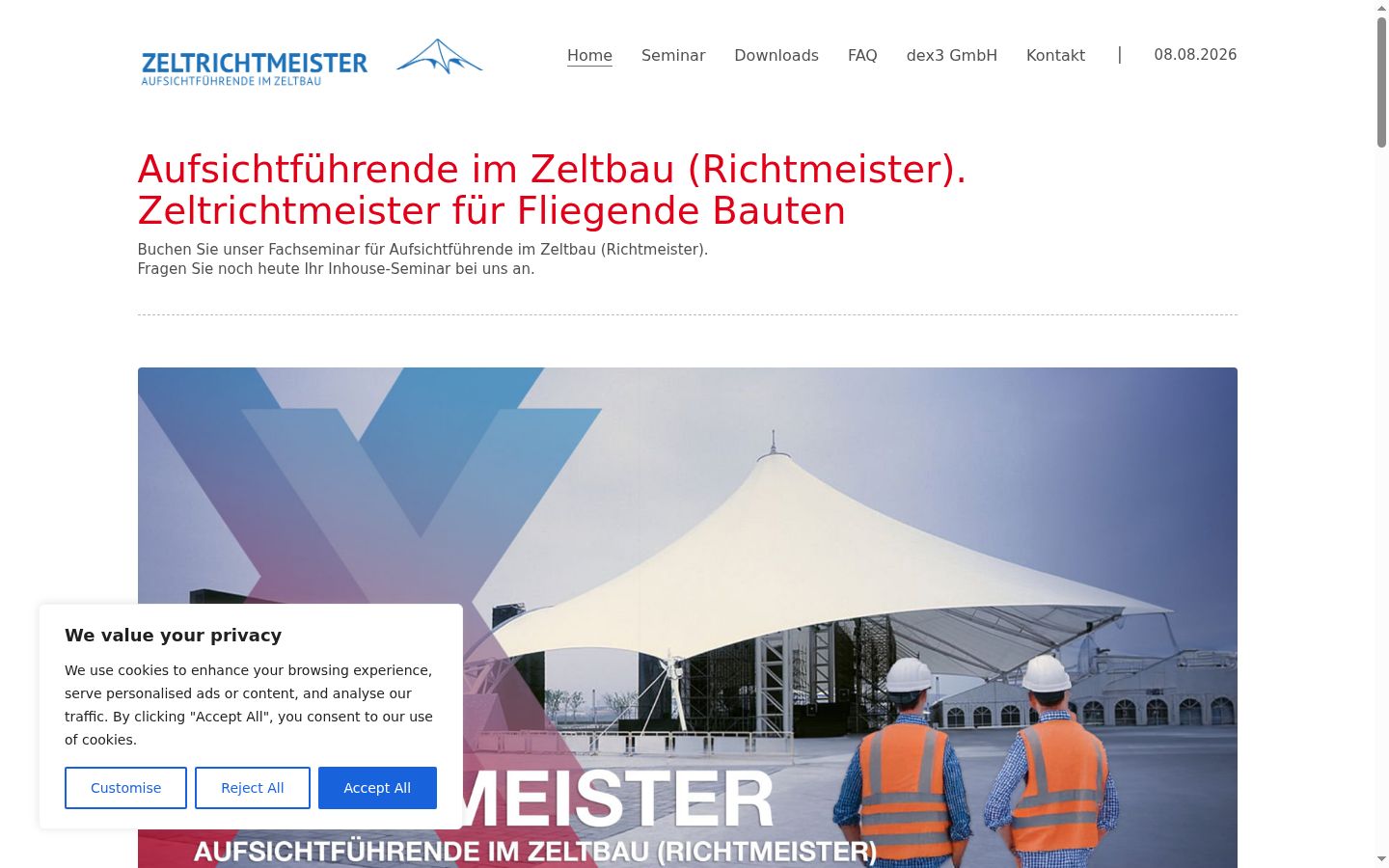 Screenshot del banner di consenso mostrato prima di qualsiasi interazione