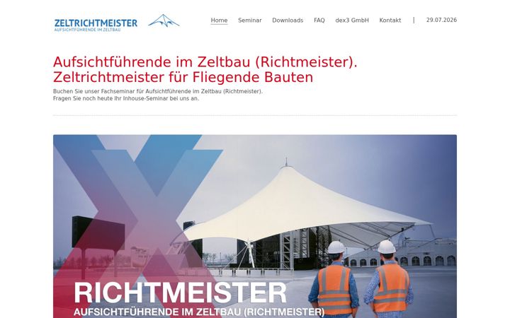 Screenshot of aufsichtfuehrende-im-zeltbau.de