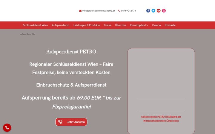 Screenshot του aufsperrdienst-petro.at