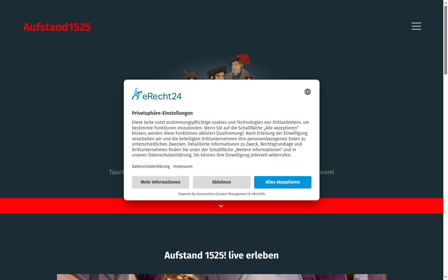 Screenshot του banner συγκατάθεσης που εμφανίστηκε πριν από οποιαδήποτε αλληλεπίδραση