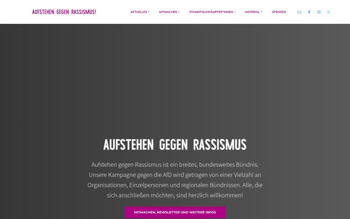 Screenshot of aufstehen-gegen-rassismus.de
