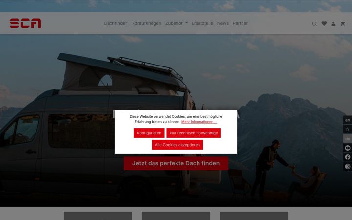 Screenshot of aufstelldaecher.com