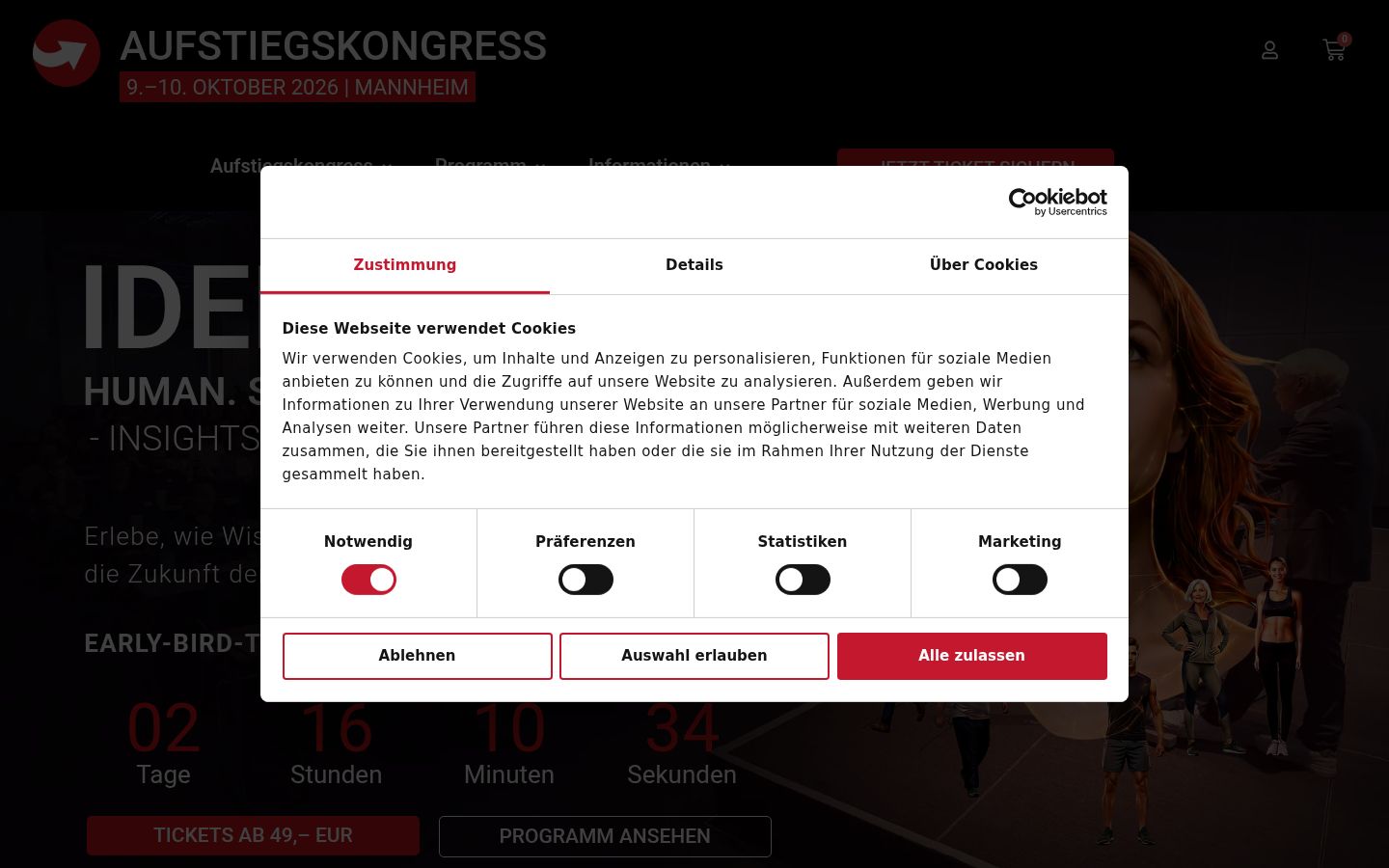 Screenshot tal-banner tal-kunsens muri qabel kwalunkwe interazzjoni