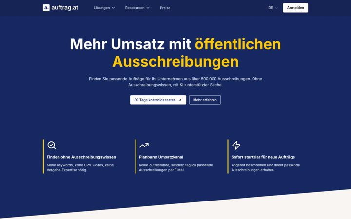 Screenshot of auftrag.at