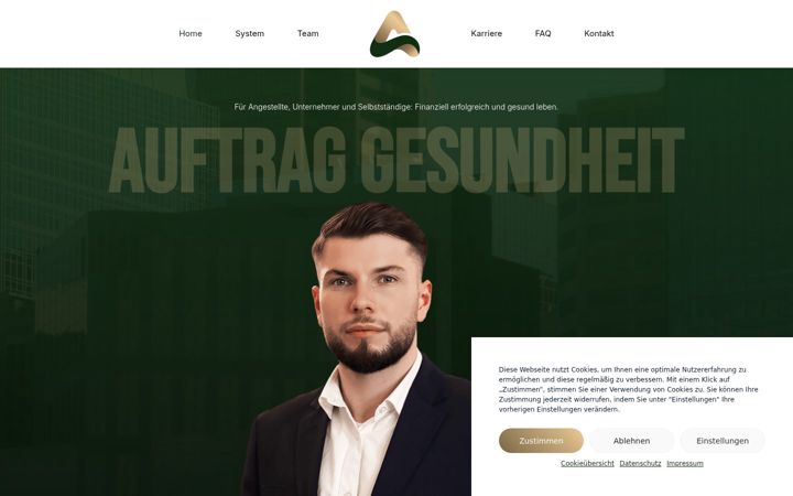 Snímek obrazovky auftraggesundheit.de