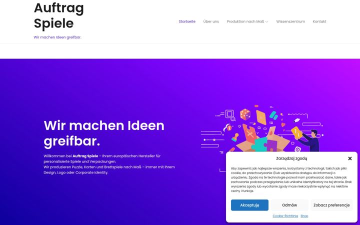 Screenshot of auftragspiele.de