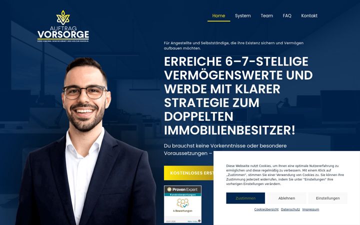 Screenshot of auftragvorsorge.de