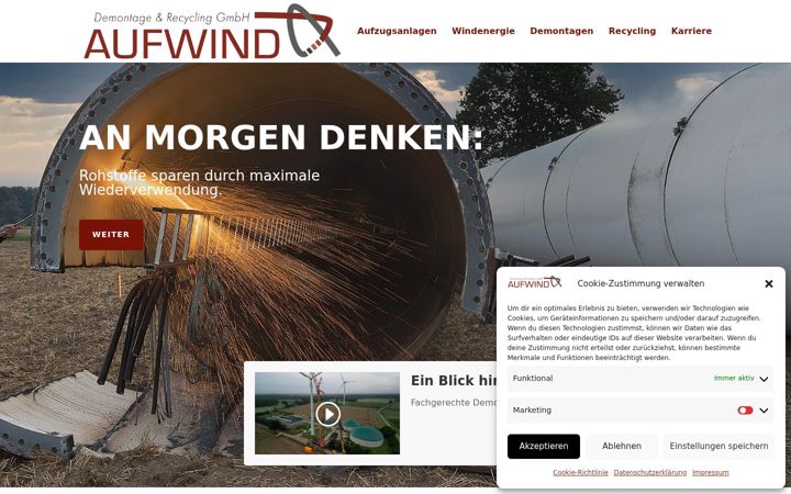 Screenshot von aufwind-demontage.de