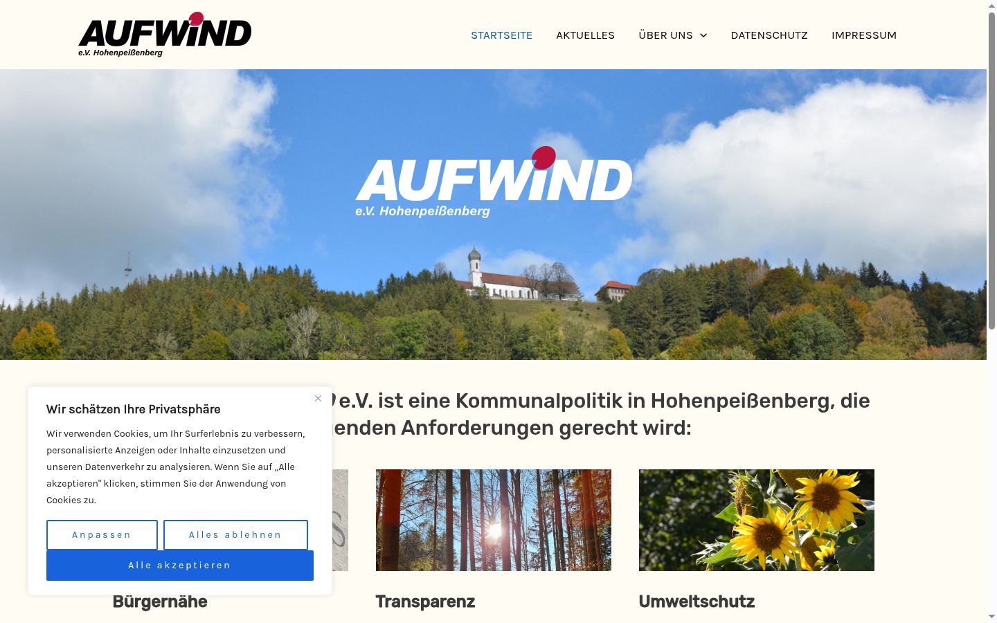 Zrzut ekranu banera zgody wyświetlanego przed jakąkolwiek interakcją