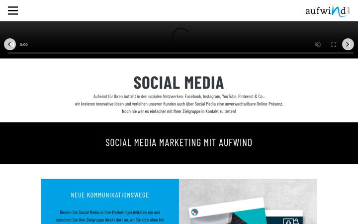Screenshot of aufwind-socialmedia.de