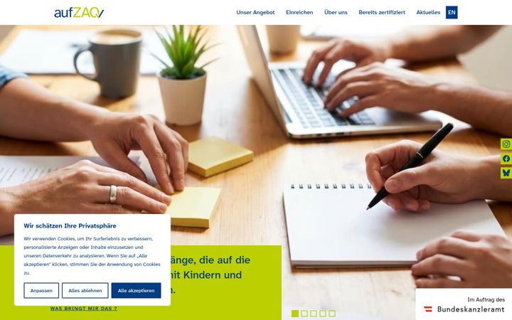 Screenshot of aufzaq.at