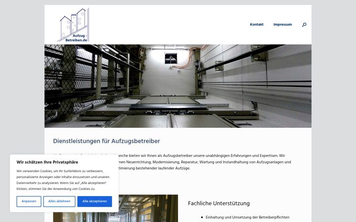 Screenshot of aufzug-betreiben.de