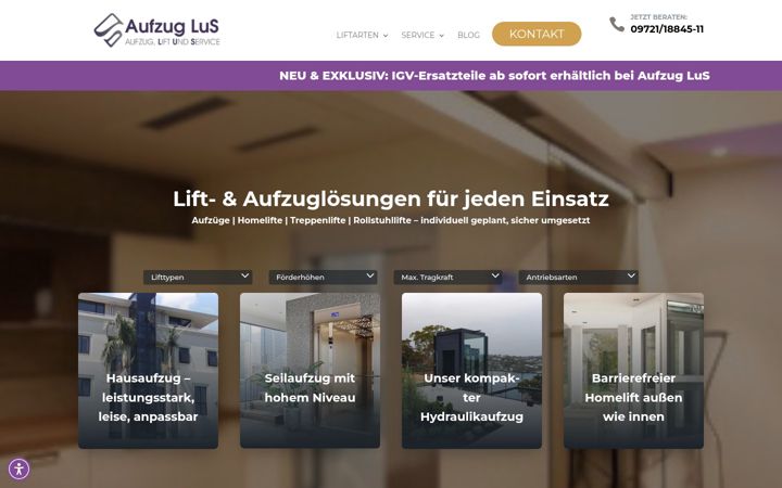 Screenshot του aufzug-lus.de