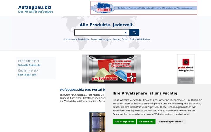 Screenshot of aufzugbau.biz