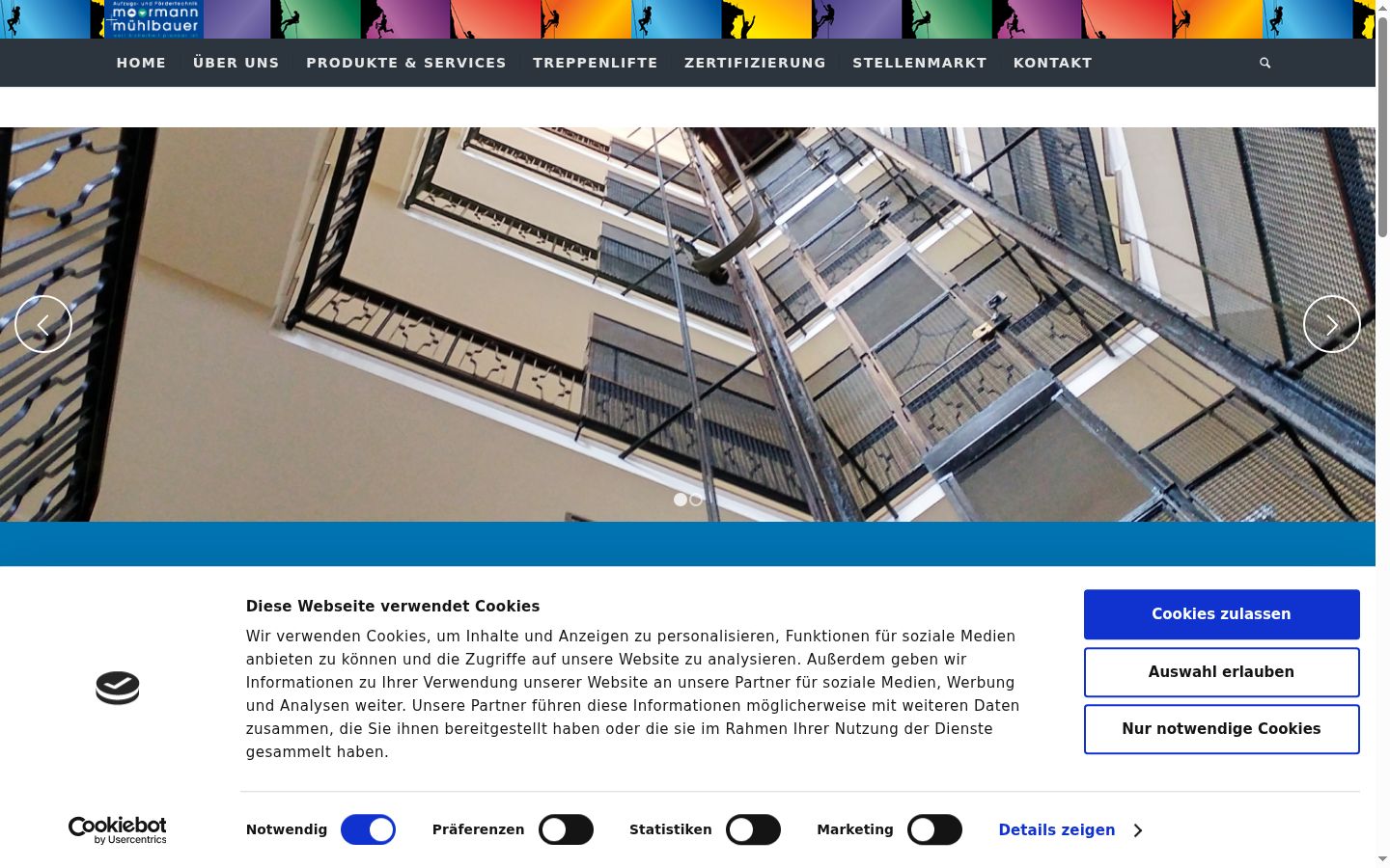 Captura de ecrã do banner de consentimento apresentado antes de qualquer interação