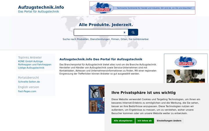 Screenshot of aufzugstechnik.info