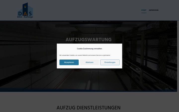 Screenshot of aufzugswartung-halle.de