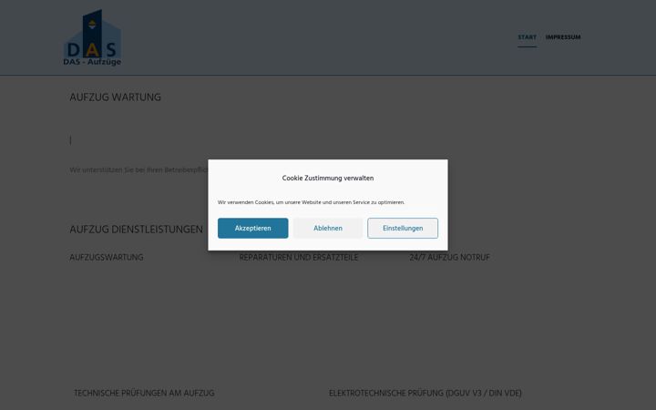 Screenshot of aufzugswartung-pirna.de